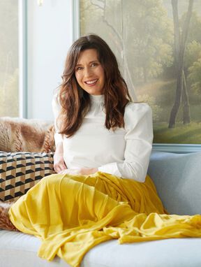 Portrait of Jewel Marlowe sitting on couch