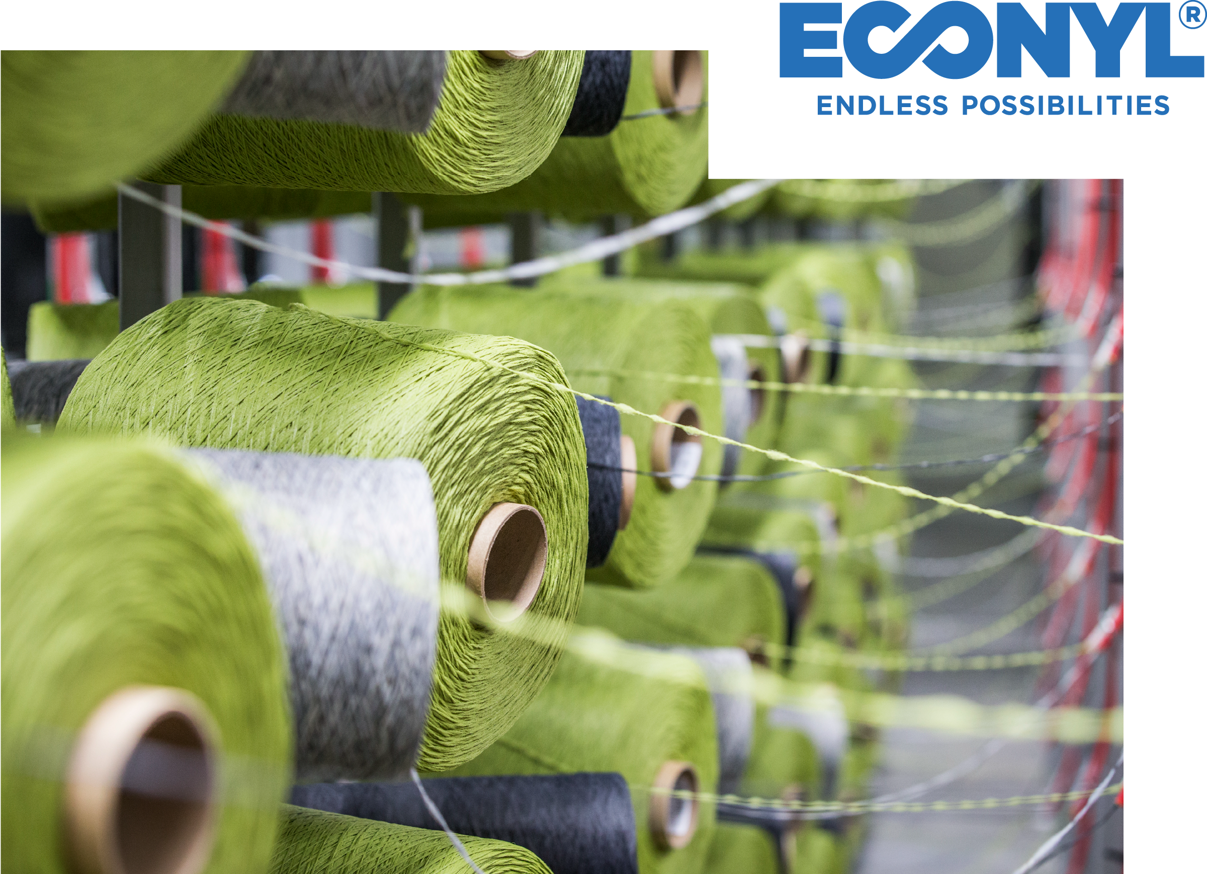 Green Econyl yarns