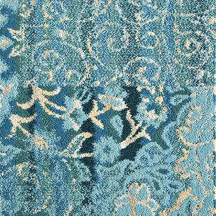 FLOR Reoriented carpet tile in Teal. 