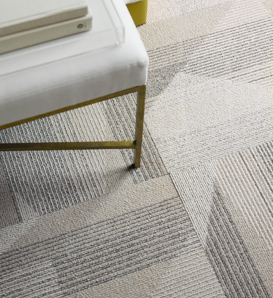 FLOR Between The Lines area rug shown in Bone