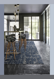 FLOR Seeing Stars area rug shown in Baltic