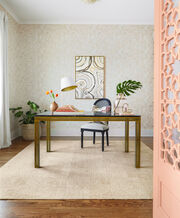 Office with FLOR Finer Things area rug shown in Cream