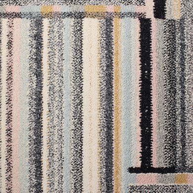 Swatch images showing FLOR Better Half are rug in Blush