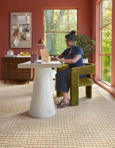 FLOR Designer at desk