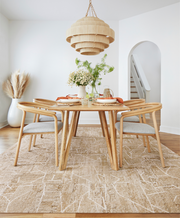 Dining room featuring FLOR Terrain shown in Pearl