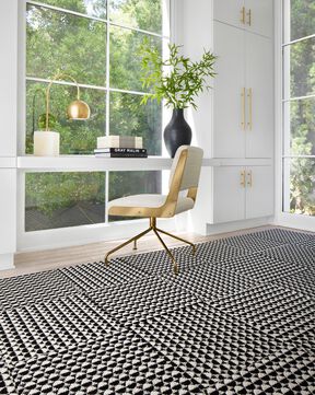 FLOR Good Company area rug shown in Black
