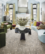 FLOR Hollin Hills living room area rug shown in Tundra
