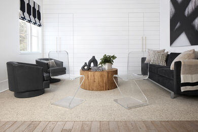 Arras Style Hemline shown in Pearl, Living Room