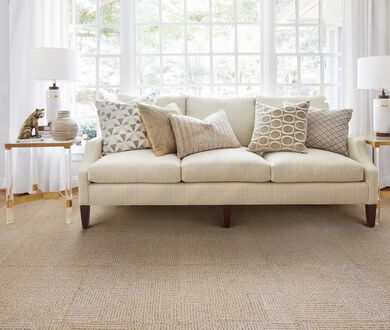 FLOR Finer Things living room area rug in Sand