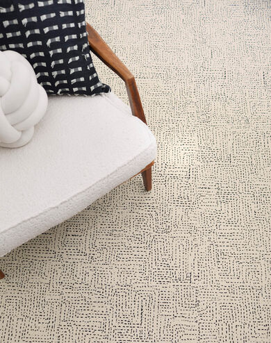 Detail with FLOR Hemline area rug in Pearl