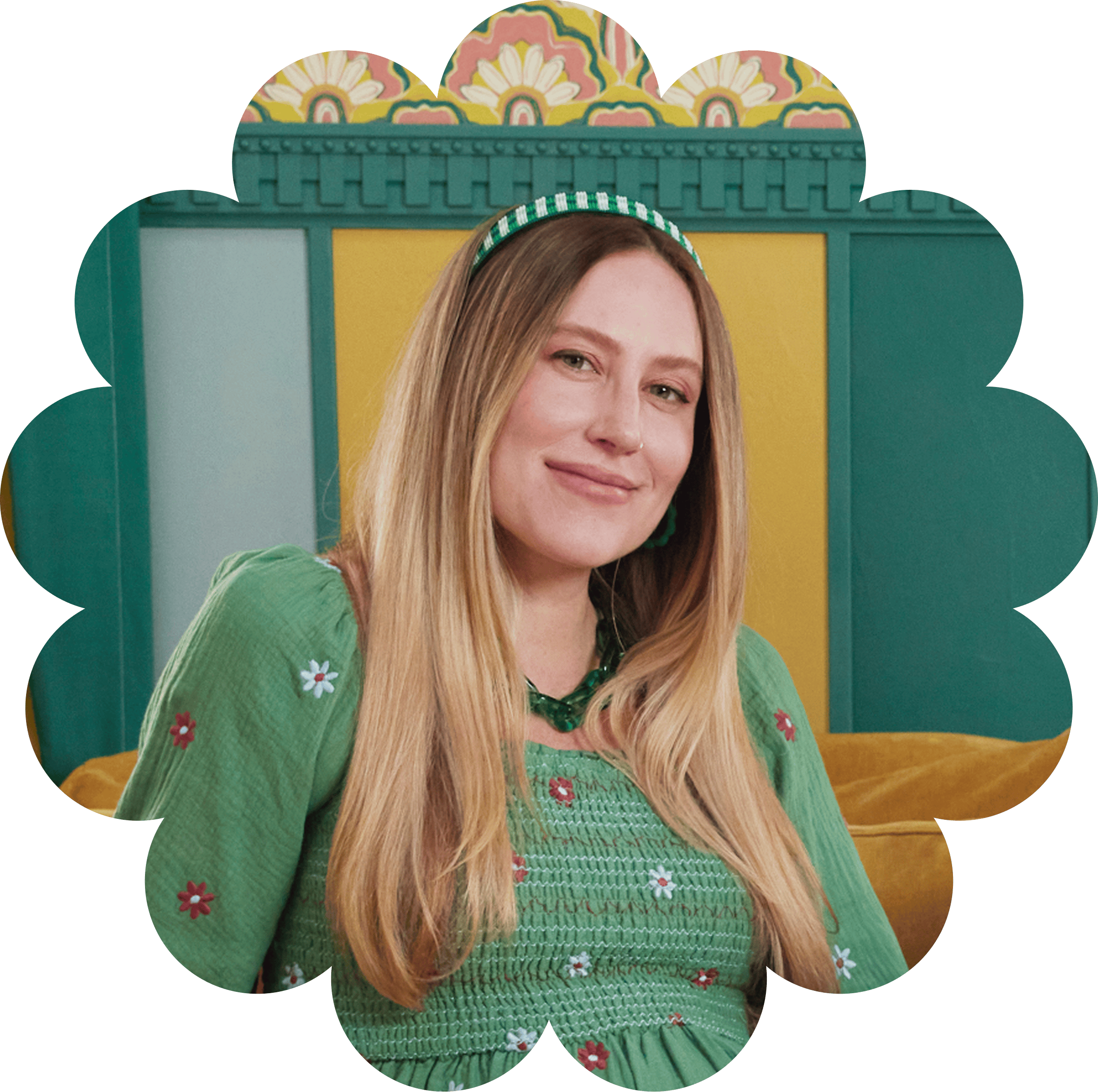 Portrait of Dani Dazey in a scallop shape