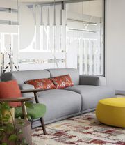 Insight Global Corporate Office seating area showing FLOR Splish Splash shown in Berry
