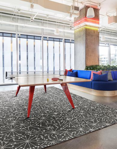 FLOR commercial image, Mod cafe shown in charcoal