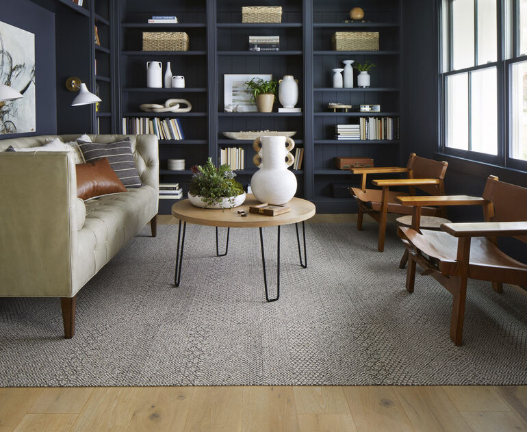 Arras Style One Liner shown in Chalk/Mica, Living Room