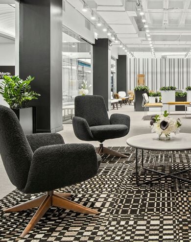 FLOR commercial image, On The Square cafe shown in Black
