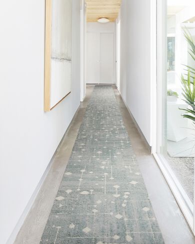 FLOR Hollin Hills hallway runner shown in Cloud