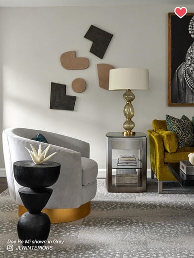 Living Room with Doe Re Mi shown in Grey