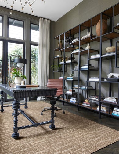 Home office with Crossed Signals shown in Fawn/Tundra