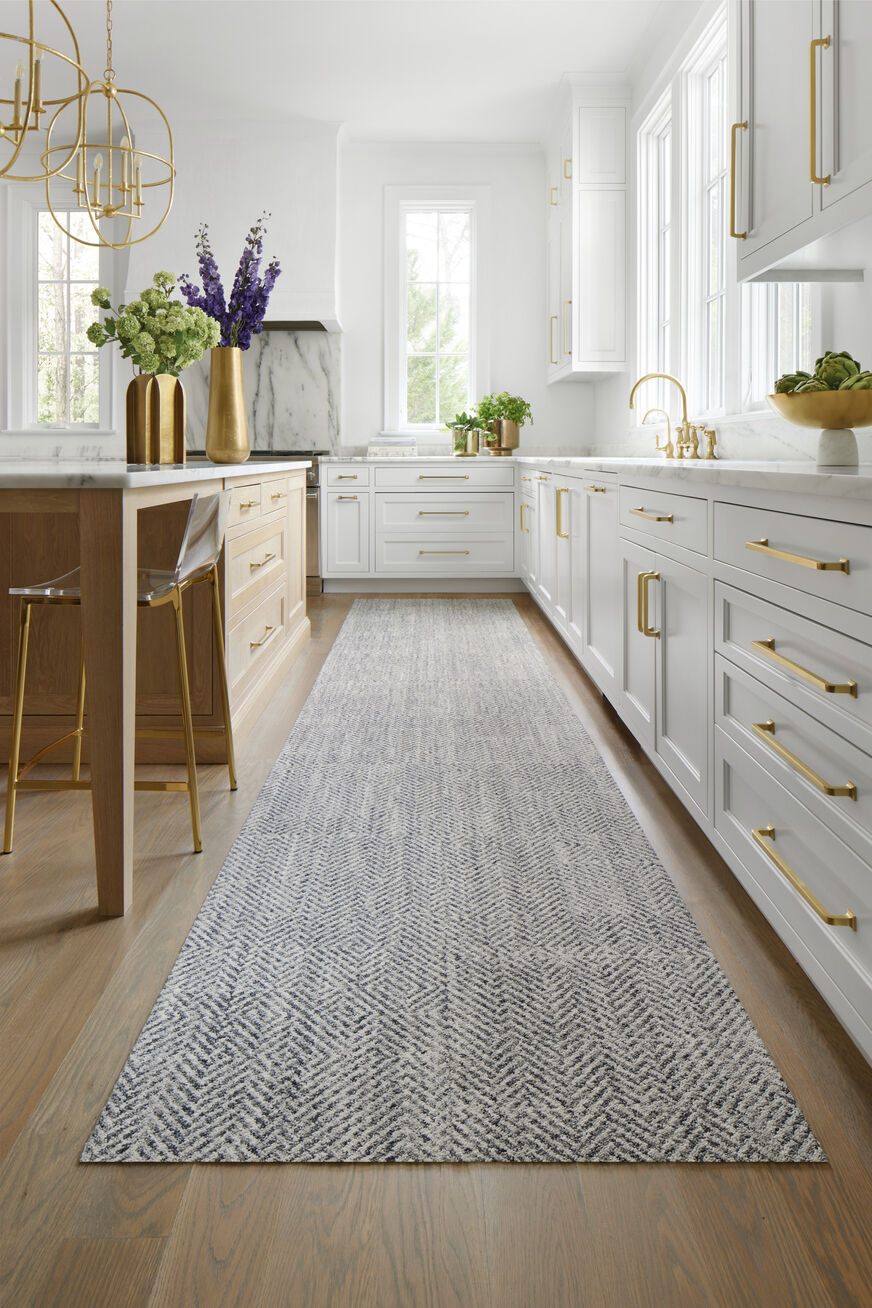 FLOR Hemline area rug shown in Cocoa