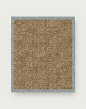 Suit Yourself Quarter Border - Raffia / Flannel Blue - 9x11