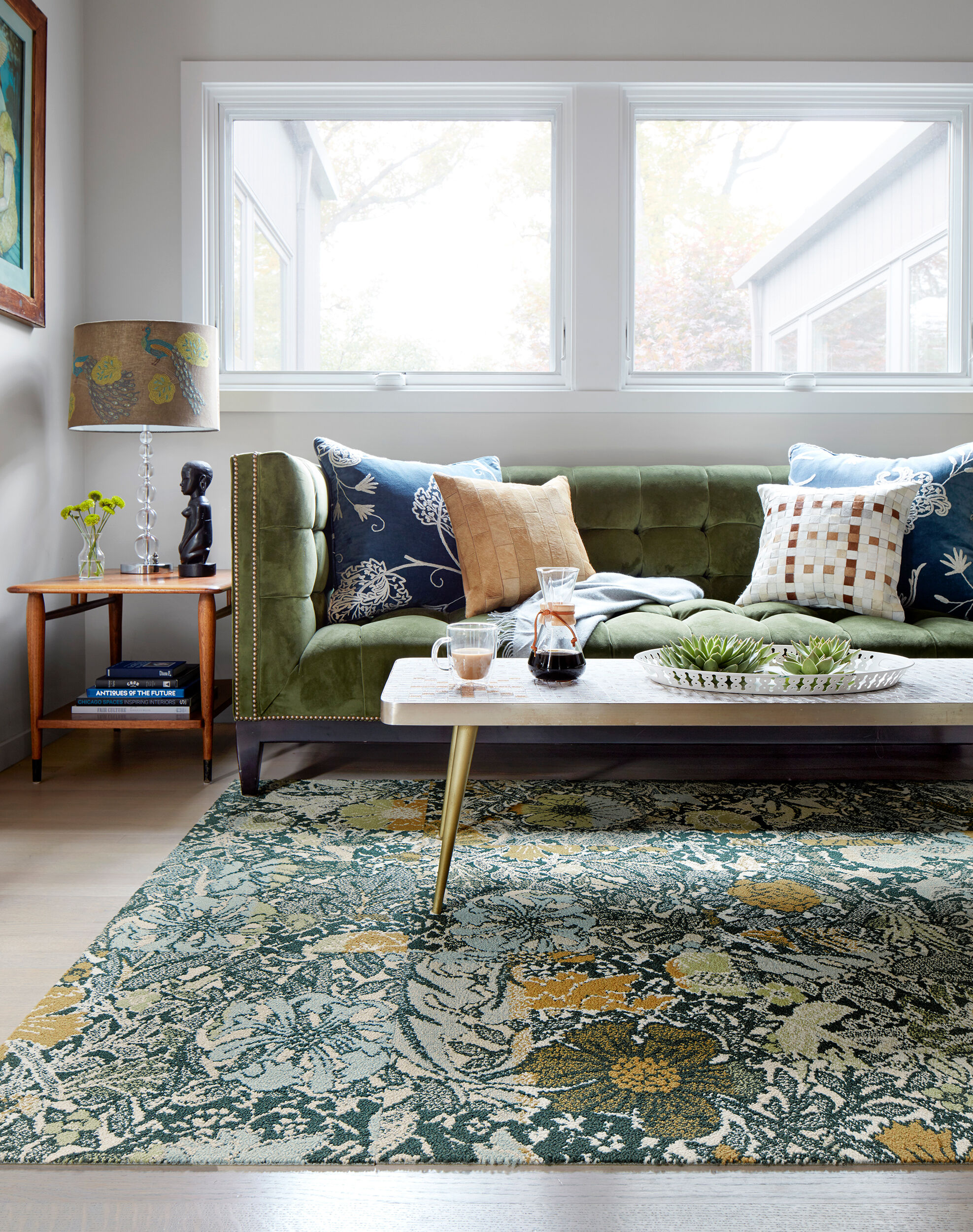 Among the Wildflowers - Ivy: Patterned Area Rugs & Carpet Tiles by
