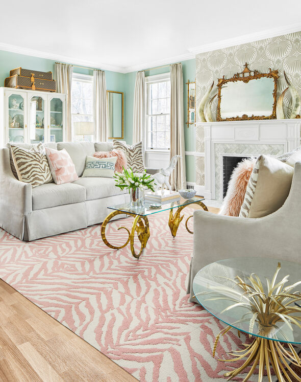 Zebra Crossing Blush Patterned Area Rugs & Carpet Tiles by FLOR