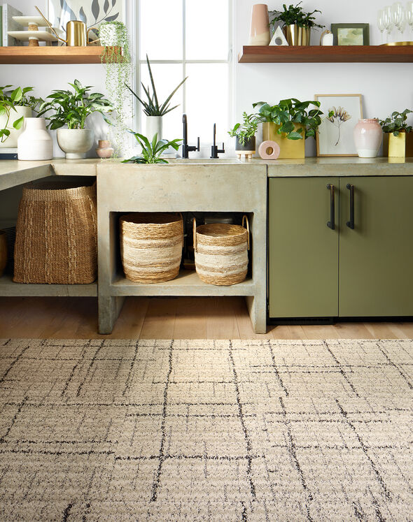 Carry A Torch - Cream: Patterned Area Rugs & Carpet Tiles by FLOR