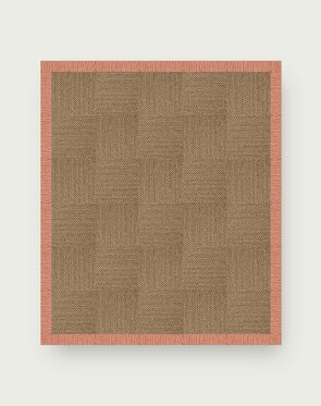 Suit Yourself Quarter Border - Raffia / Coral - 9x11