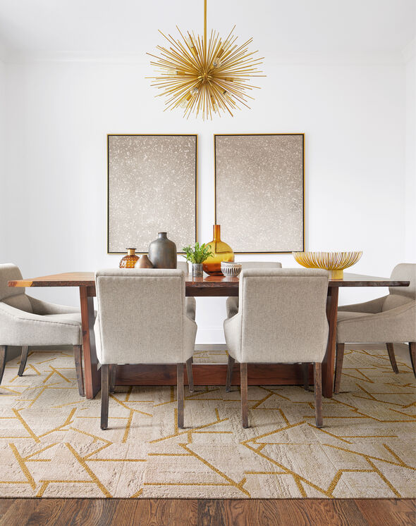 Metal Inlay Rugs Heavy Metal - Pearl / Gold: Patterned Area Rugs & Carpet Tiles by FLOR
