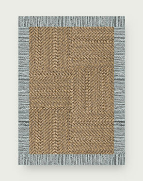 Suit Yourself Quarter Border - Raffia / Flannel Blue - 4x6