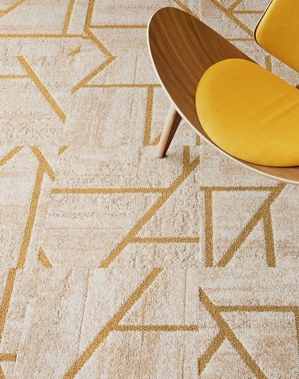 Heavy Metal - Pearl / Gold: Patterned Area Rugs & Carpet Tiles by FLOR