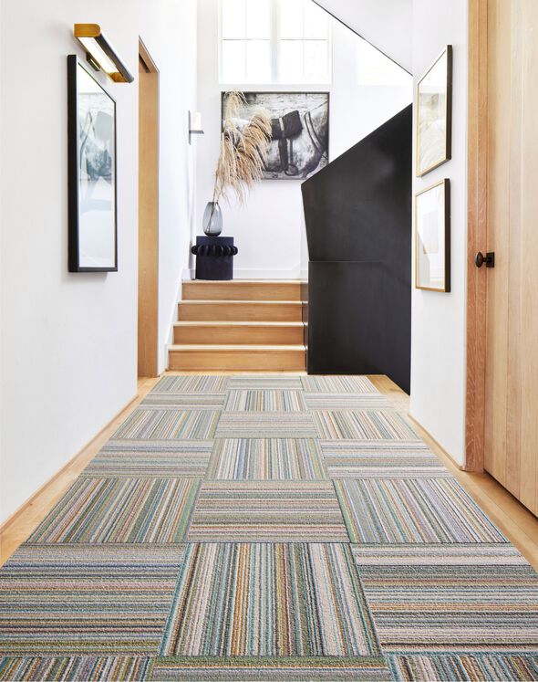 Thin Textured Rug Thick And Thin - Wave: Striped Area Rugs & Carpet Tiles by FLOR