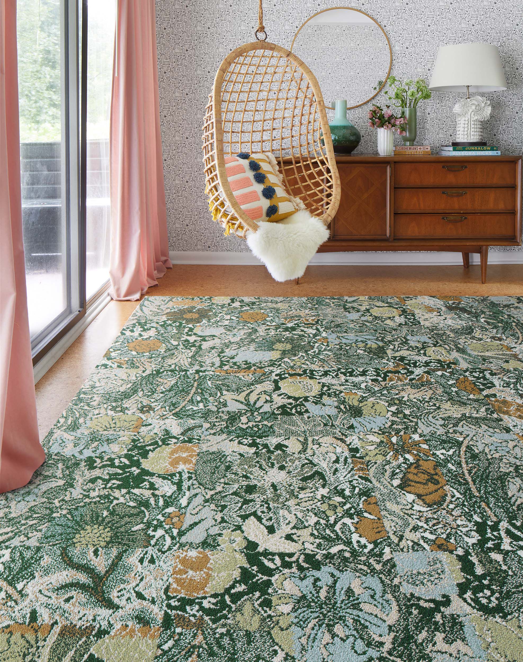 Among the Wildflowers - Ivy: Patterned Area Rugs & Carpet Tiles by