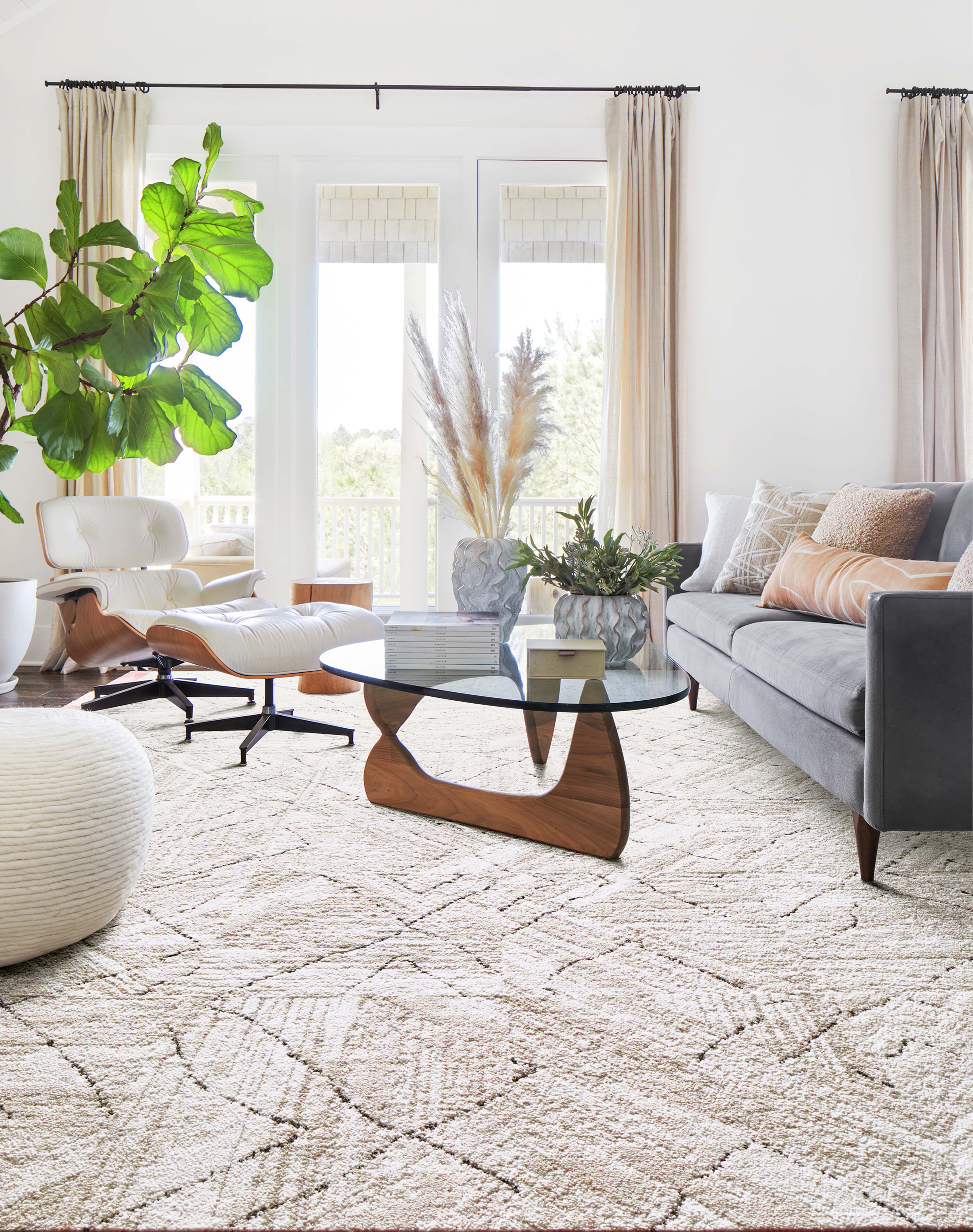 Trade Winds - Bright White: Patterned Area Rugs & Carpet Tiles by FLOR