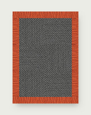 Suit Yourself Quarter Border - Granite / Tangerine - 4x6