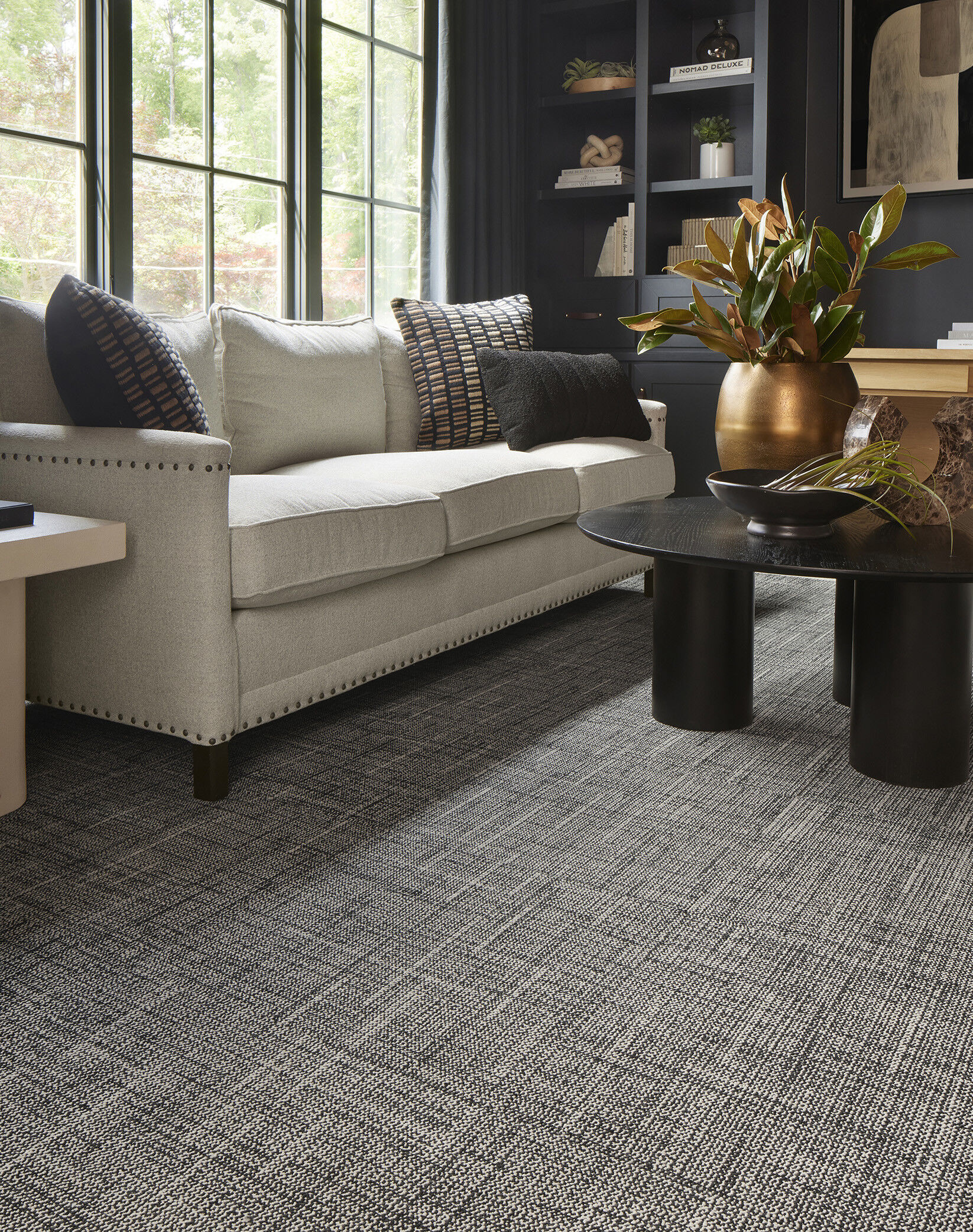 London Twill - Flint / Pearl: Patterned Area Rugs & Carpet Tiles