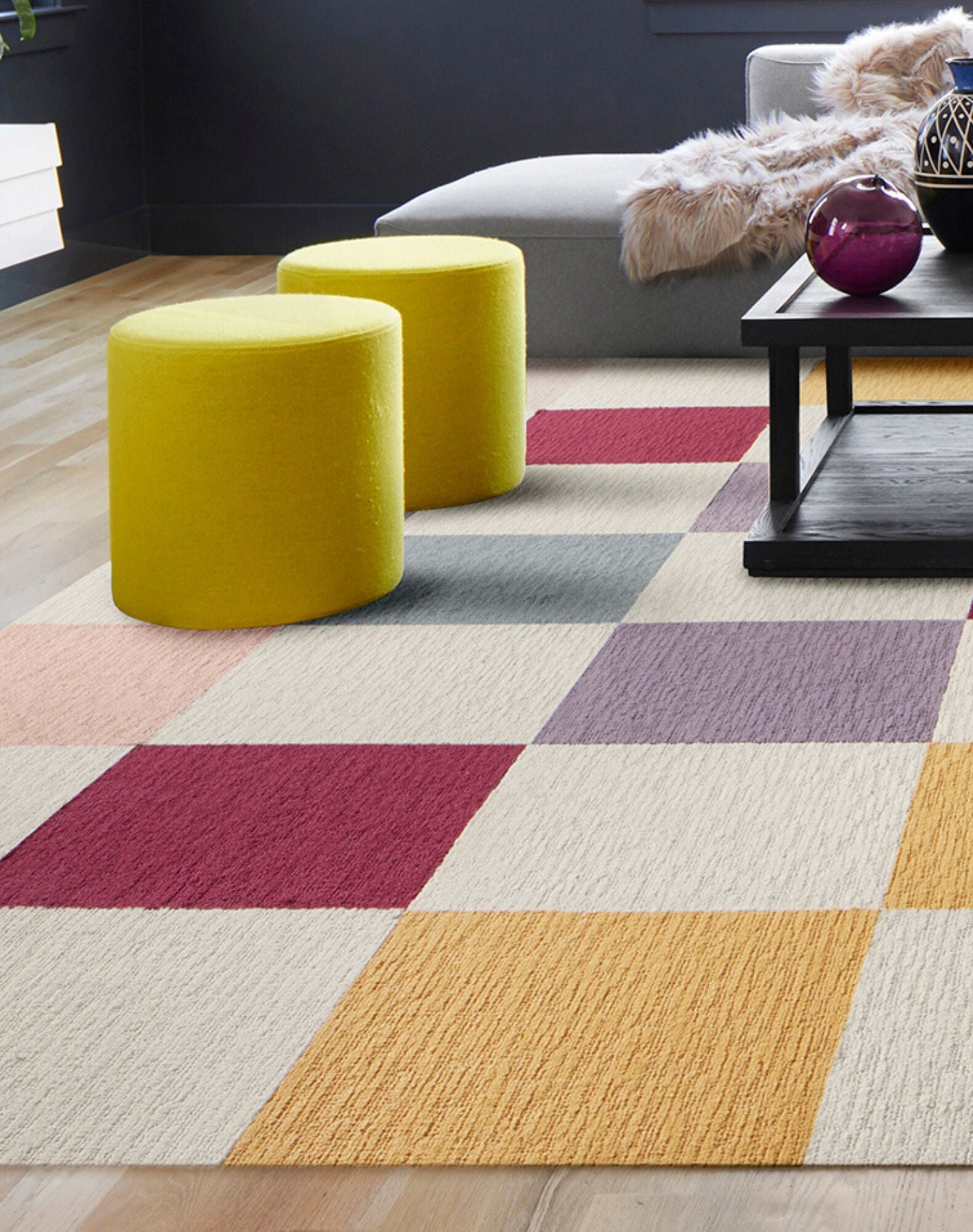 Made You Look - Flannel Blue: Solid Color Area Rugs & Carpet Tiles