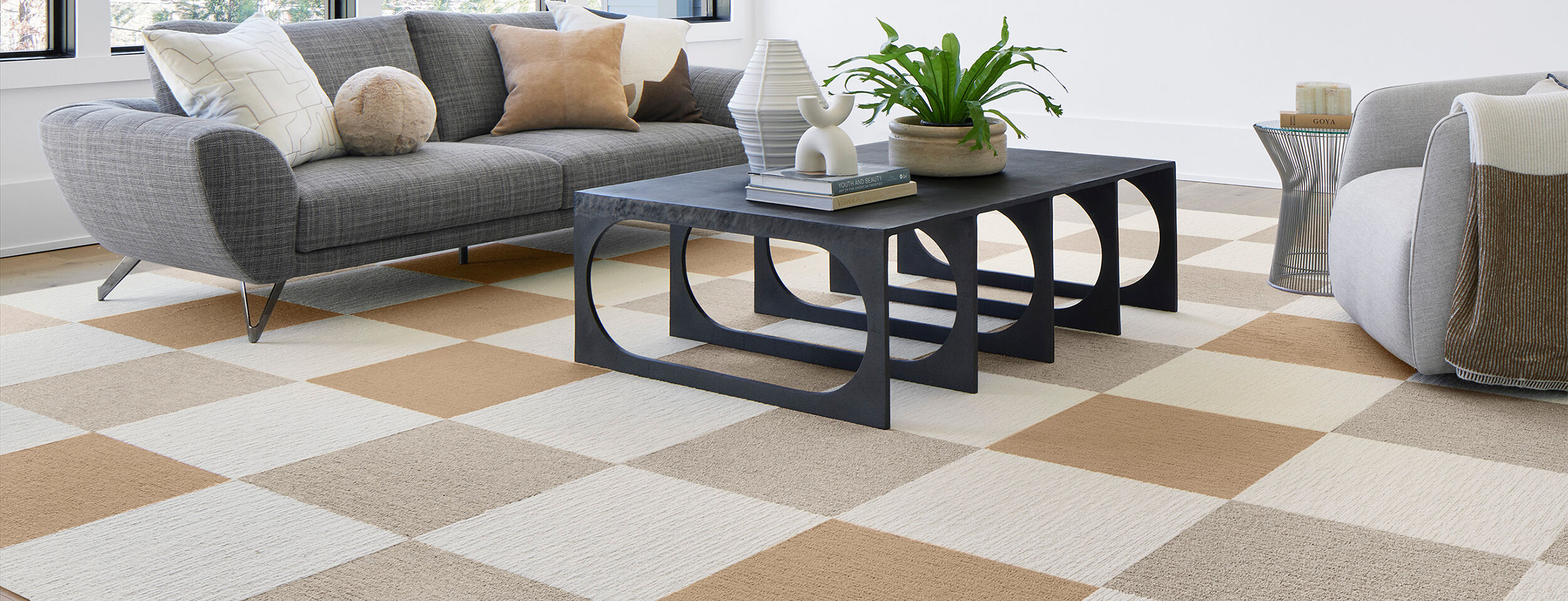 Two Step - Bone - 10x12: FLOR Signature Area Rugs by FLOR