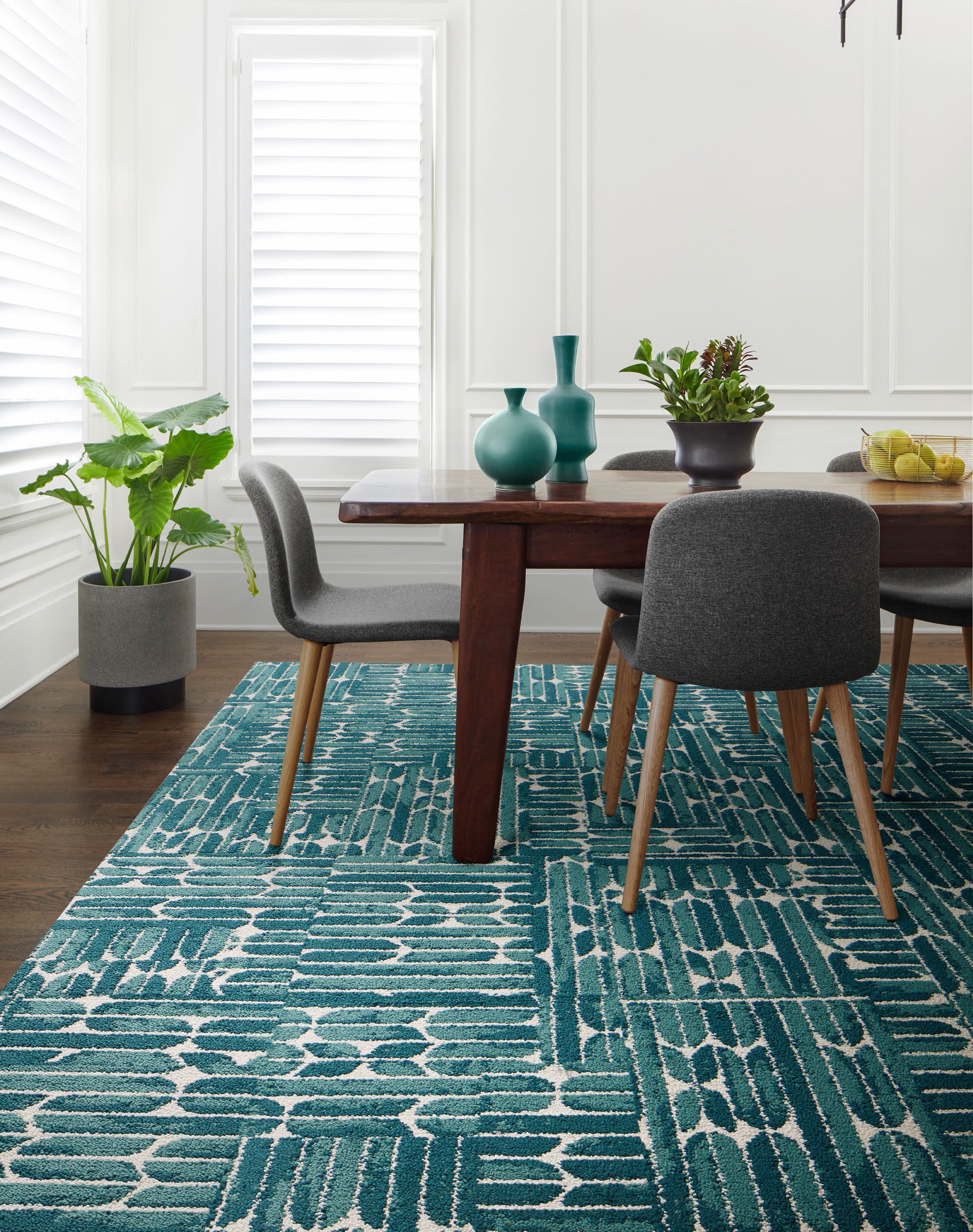 Twin Palms Teal All Area Rugs Carpet Tiles by FLOR