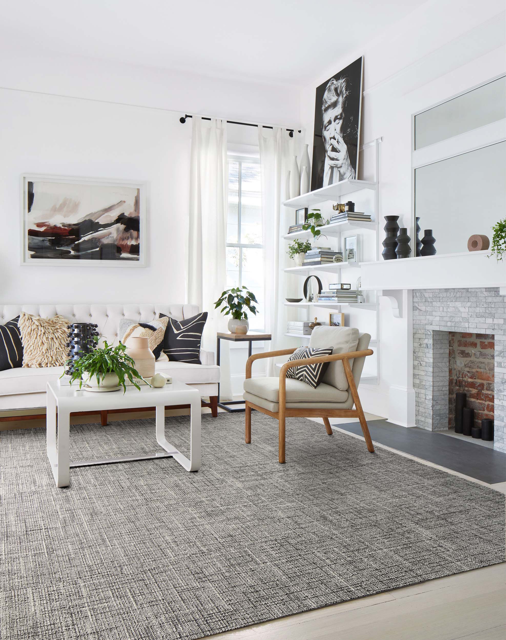 London Twill - Flint / Pearl: Patterned Area Rugs & Carpet Tiles