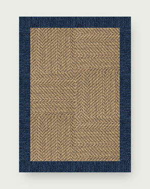 Suit Yourself Quarter Border - Raffia / Indigo - 4x6
