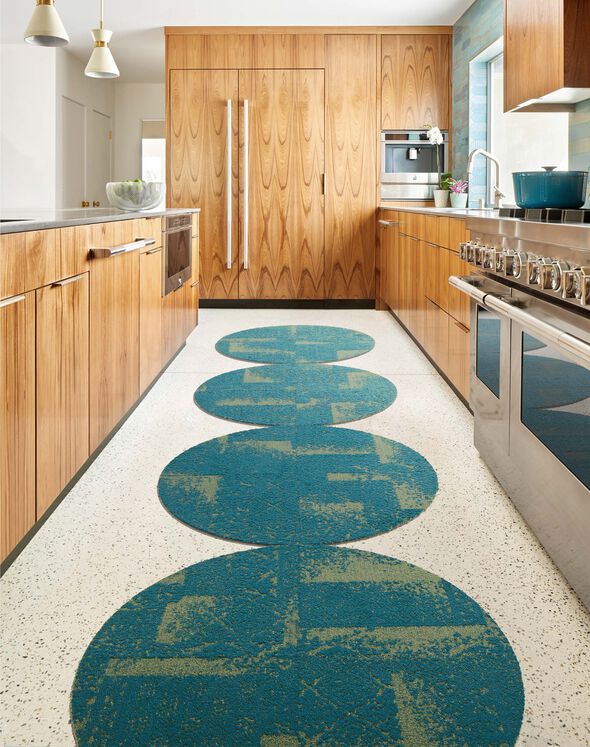 Antique Minx Round Rug Lapis 3.25 Diameter FLOR Signature Area