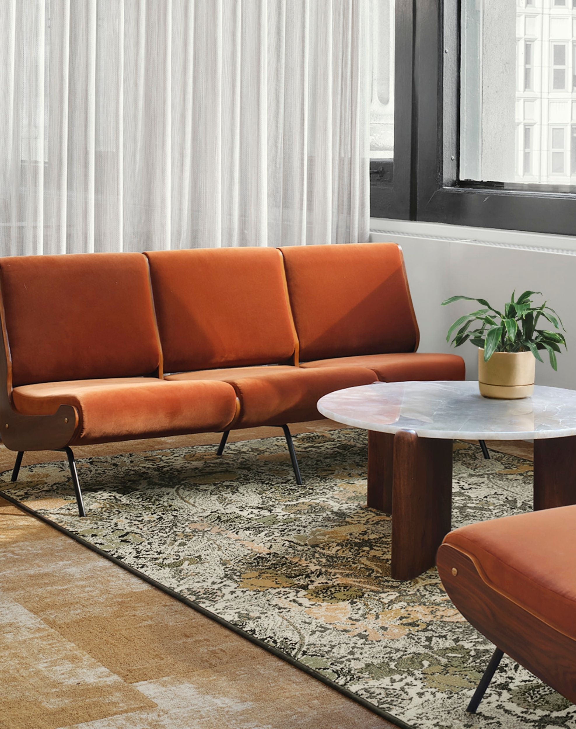Among the Wildflowers - Palm: Patterned Area Rugs & Carpet Tiles
