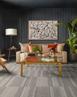 interferencia Extremistas Ceder el paso One Liner - Chalk / Mica: Striped Area Rugs & Carpet Tiles by FLOR