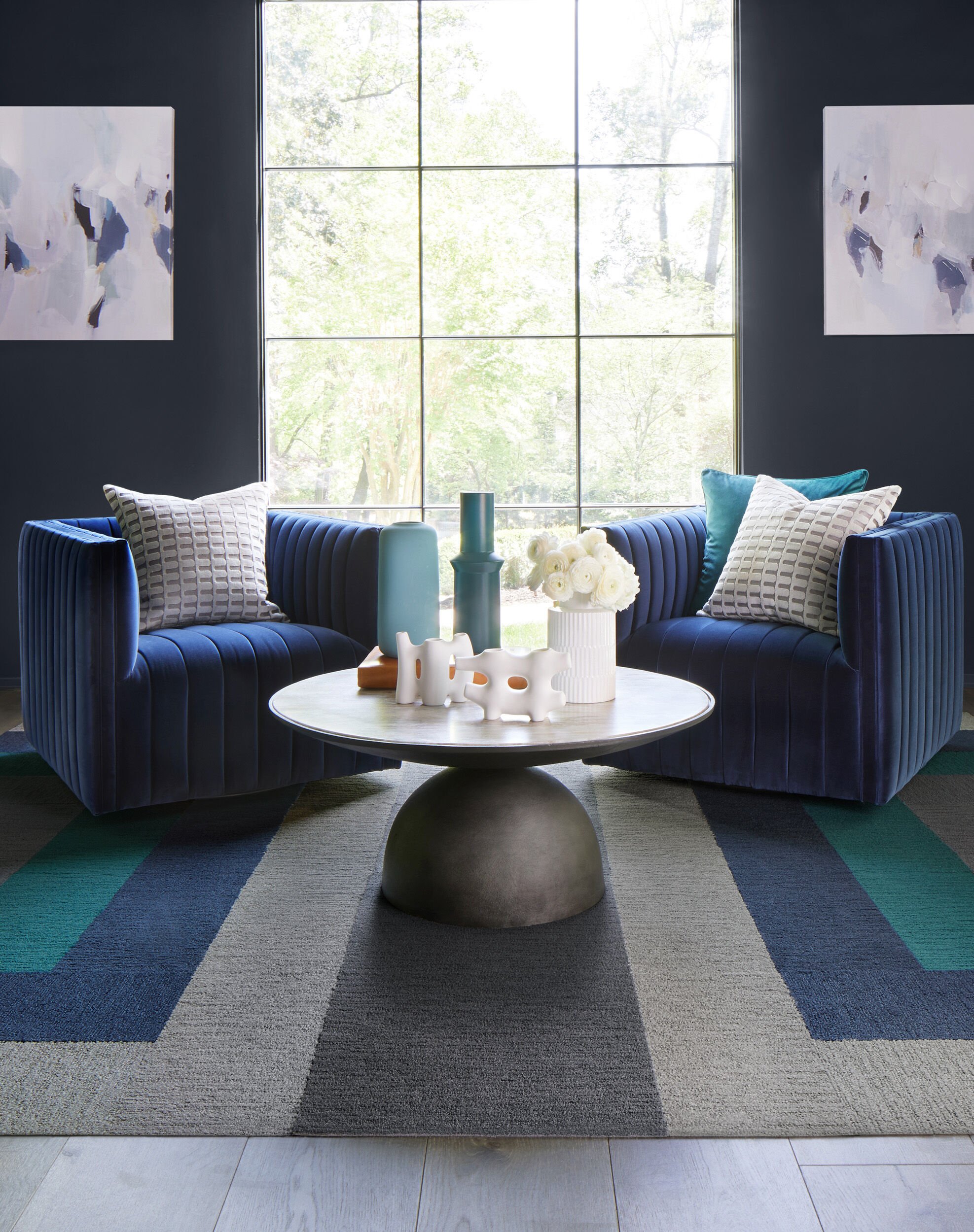 Made You Look - Indigo: Solid Color Area Rugs & Carpet Tiles
