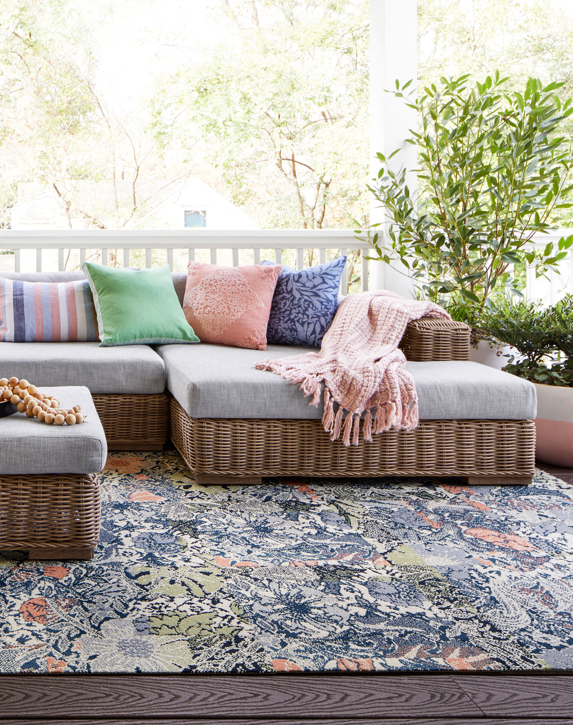 Among the Wildflowers - Periwinkle: Patterned Area Rugs & Carpet