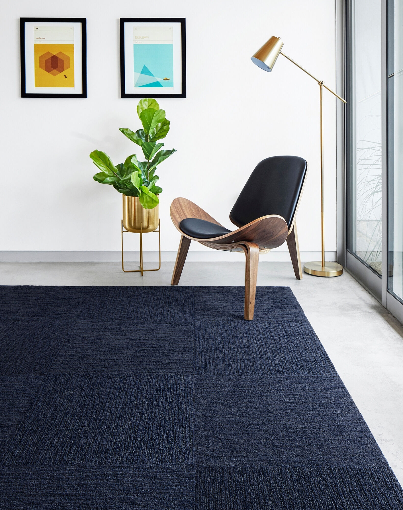 Made You Look - Indigo: Solid Color Area Rugs & Carpet Tiles by FLOR