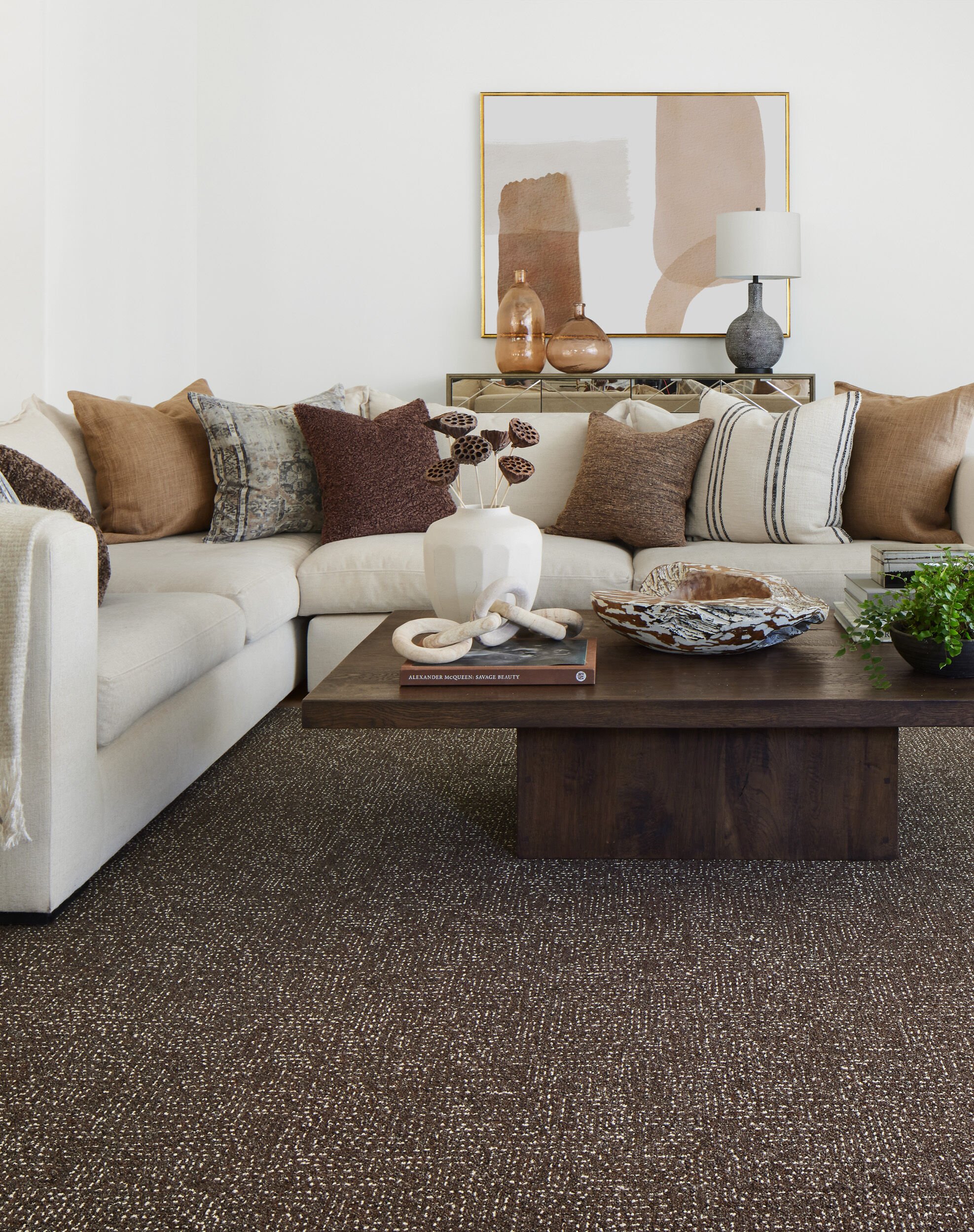 Brown speckled carpet store
