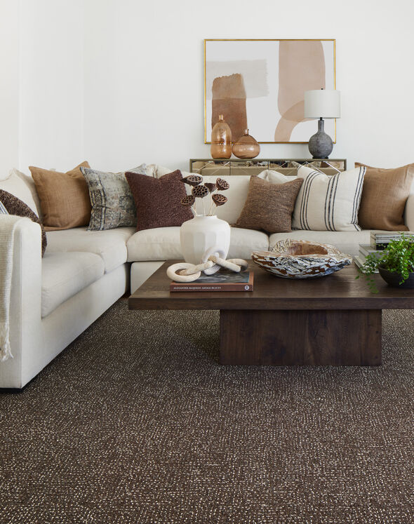 Hemline - Cocoa: Patterned Area Rugs & Carpet Tiles by FLOR
