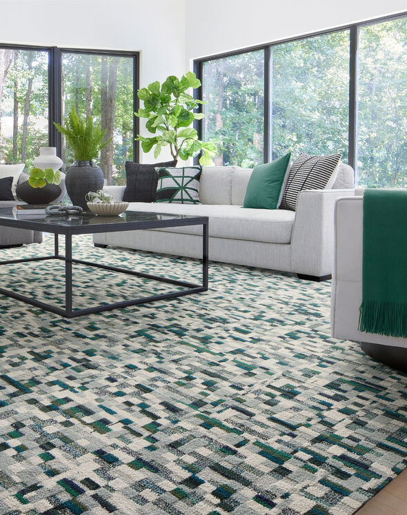 Filone Rug Lost In Pixels - Seafoam / Bone: All Area Rugs & Carpet Tiles by FLOR